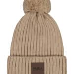 MERINO Rib Pompom Beanie-beige