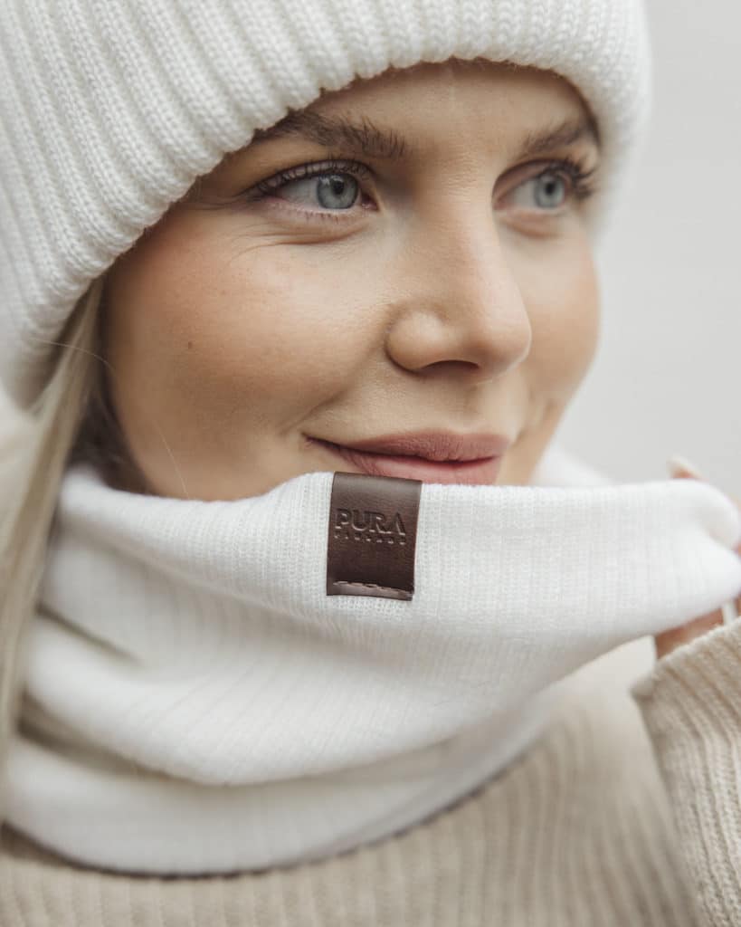 MERINO Tube Scarf huivi, luonnonvalkoinen PURA Finland