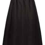Cotton Blend Long Pocket Skirt-black_Front