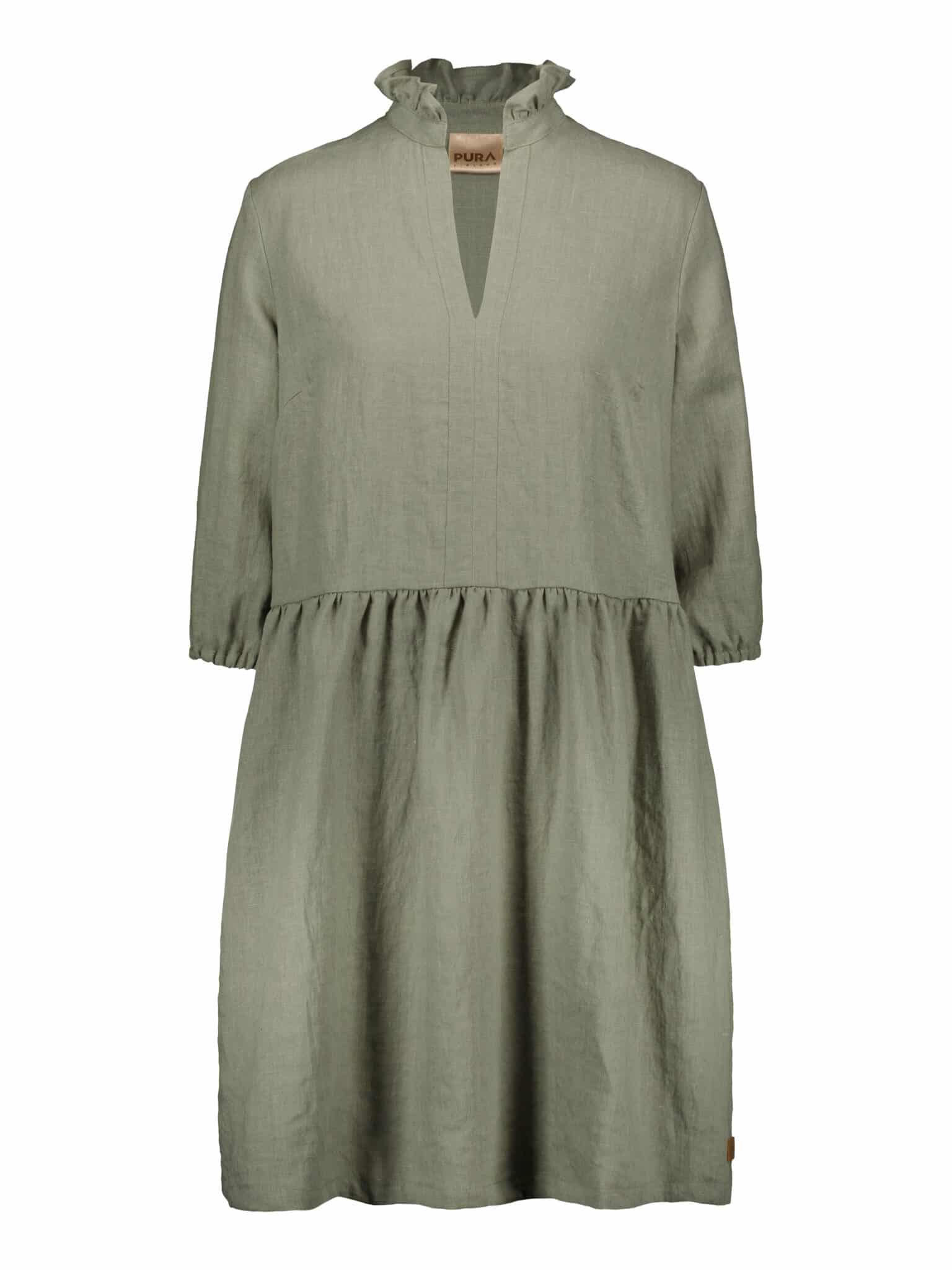 LINEN Flow Dress -pellavamekko, salvia | PURA Finland