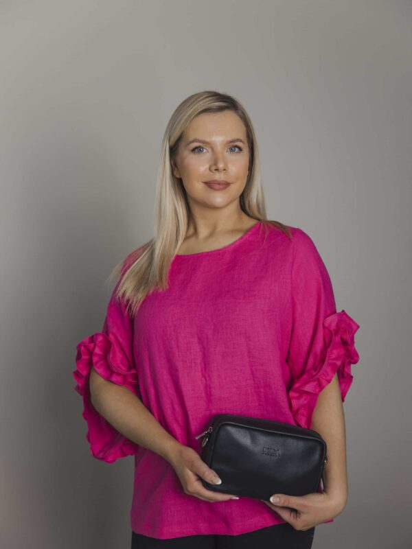 Pinkki pellavapusero